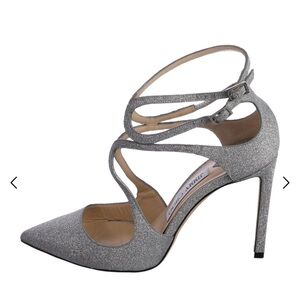 Jimmy Choo Lancer silver Glitter Pump - size 7.5